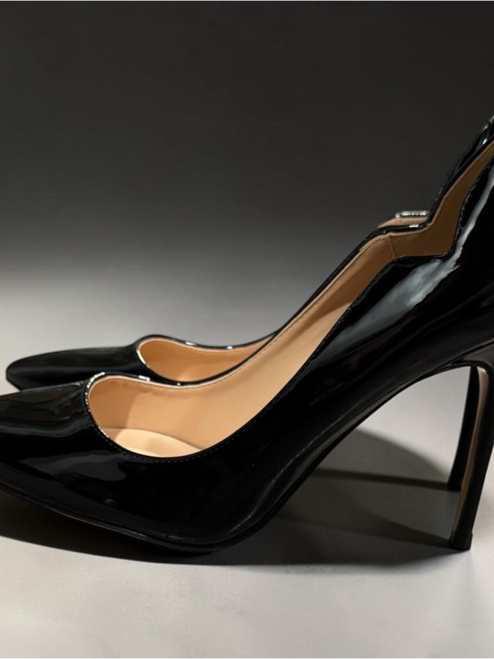 Coleter Black Patent Pointed Toe Pumps - Picture 2 of 5
